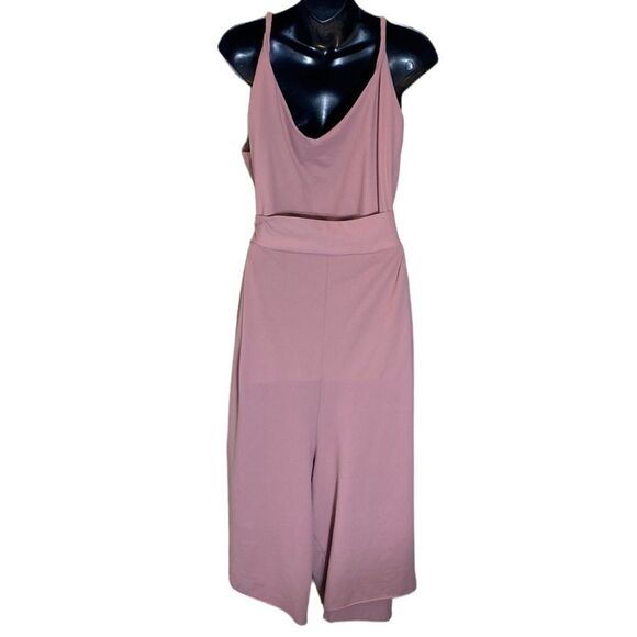 Tom foolery Los Angeles hand sewn drop seat jumpsuit  tie around pink xl - Picture 2 of 14